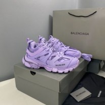 Balenciaga Glow In The Dark Track Sneakers UniseX In Purple