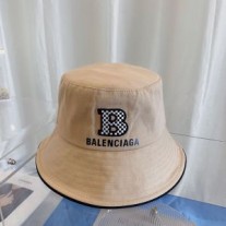 Balenciaga Single B Embroidered Bucket Hat In Khaki