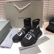 Balenciaga Speed Sneakers Soccer 13 Knit UniseX In Black