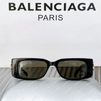Balenciaga BB0096 Dynasty Rectangle Sunglasses In Black