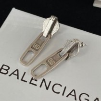 Balenciaga Force BB Zipper Earrings In Silver
