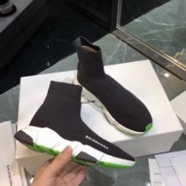 Balenciaga Speed Sneakers Knit UniseX In BlackGreen