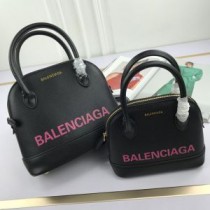 Balenciaga Ville Handbag Grained Leather In BlackPink