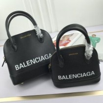 Balenciaga Ville Handbag Grained Leather In BlackWhite