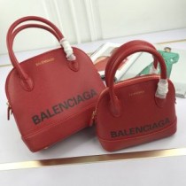 Balenciaga Ville Handbag Grained Leather In Red