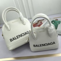 Balenciaga Ville Handbag Grained Leather In WhiteBlack