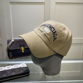 Balenciaga BB Embroidered Cotton Cap In Khaki