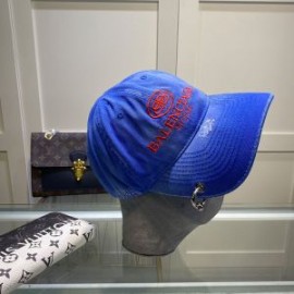 Balenciaga BB Mode Destroyed Piercing Cap In Blue