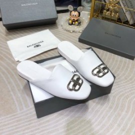 Balenciaga Cosy BB Mules Smooth Calfskin Women In White