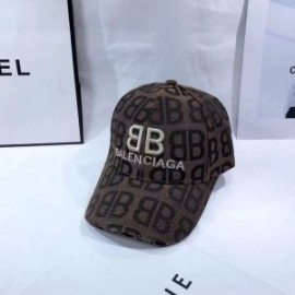 Balenciaga Double B Allover Logo Cap In Brown