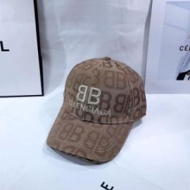 Balenciaga Double B Allover Logo Cap In Khaki