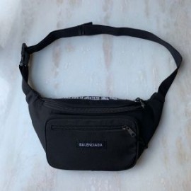 Balenciaga EXplorer Beltpack Logo Embroidered Canvas In Black