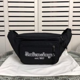 Balenciaga EXplorer Beltpack Logo Embroidered Nylon In BlackWhite