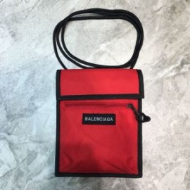 Balenciaga EXplorer Pouch with Strap Patched Canvas In Red