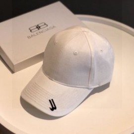 Balenciaga Embroidered Baseball Cap In White