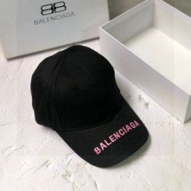 Balenciaga Embroidered Cap Cotton In BlackPink