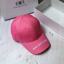 Balenciaga Embroidered Cap Cotton In PinkWhite