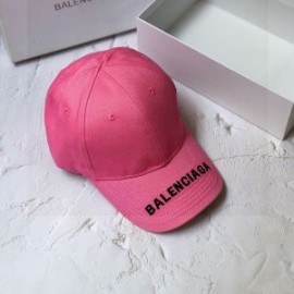 Balenciaga Embroidered Cap Cotton In Pink