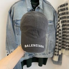 Balenciaga Embroidered Logo Classic Baseball Cap In Gray