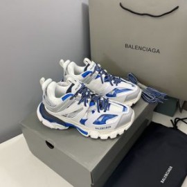 Balenciaga Glow In The Dark Track Sneakers UniseX In WhiteBlue