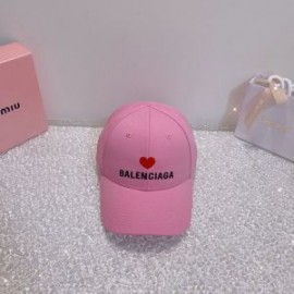 Balenciaga Heart Embroidered Baseball Cap In Pink