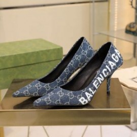 Balenciaga Knife 80MM Pumps GG Supreme Women In Blue