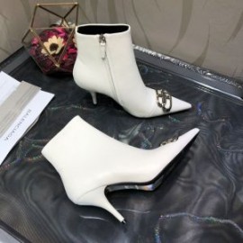 Balenciaga Knife BB 80MM Booties Sheepskin Women In White