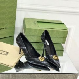 Balenciaga Knife BB 80MM Pumps Logo Striped Calfskin Women In Black