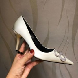 Balenciaga Knife BB 80MM Pumps Silk Women In Apricot