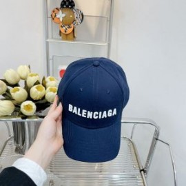 Balenciaga Logo Classic Baseball Cap In Navy Blue