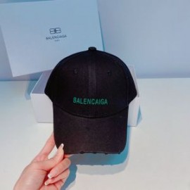 Balenciaga Logo Front Baseball Cap In BlackGreen