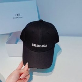 Balenciaga Logo Front Baseball Cap In BlackWhite