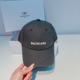 Balenciaga Logo Front Baseball Cap In Gray