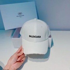 Balenciaga Logo Front Baseball Cap In WhiteBlack