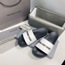 Balenciaga Pool Slides Bicolor UniseX In BlackWhite