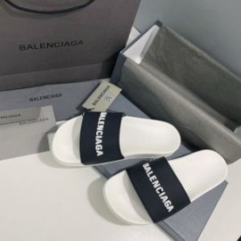 Balenciaga Pool Slides Bicolor UniseX In WhiteBlack