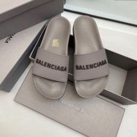 Balenciaga Pool Slides UniseX In Gray