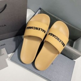 Balenciaga Pool Slides UniseX In Khaki