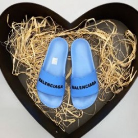 Balenciaga Pool Slides UniseX In Sky Blue