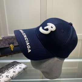 Balenciaga Single B Baseball Cap In Navy Blue