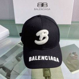 Balenciaga Single B Cap Cotton Drill In Black