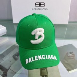 Balenciaga Single B Cap Cotton Drill In Green