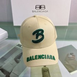 Balenciaga Single B Cap Cotton Drill In Khaki