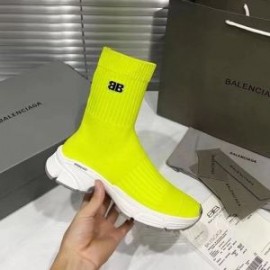 Balenciaga Speed 30 Sneakers High Monocolor Knit UniseX In Green