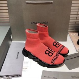 Balenciaga Speed Sneakers BB Logo Knit UniseX In Pink