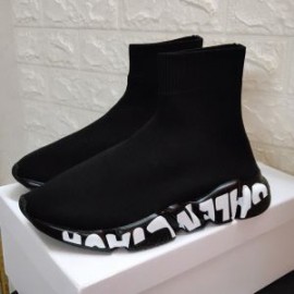 Balenciaga Speed Sneakers Graffiti Sole UniseX In All Black