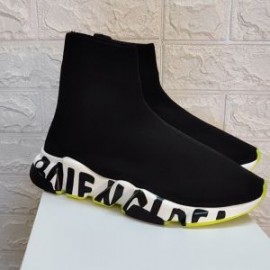 Balenciaga Speed Sneakers Graffiti Sole UniseX In BlackLemon