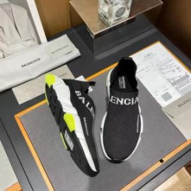 Balenciaga Speed Sneakers Logo Low Knit UniseX In BlackYellow