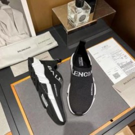 Balenciaga Speed Sneakers Logo Low Knit UniseX In Black