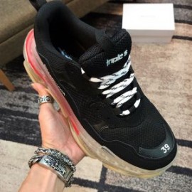 Balenciaga Triple S Sneakers Clear Sole UniseX In Black